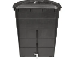 GRAF Regenton Vierkant Met Deksel Kunststof Grijs 300 L